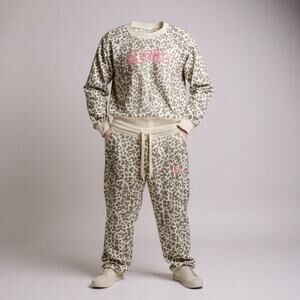 Girls Old Navy Loungewear Cheetah Print 2pc Sweatsuit Size 9